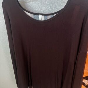 Chic Brown Long Sleeve Women's Top